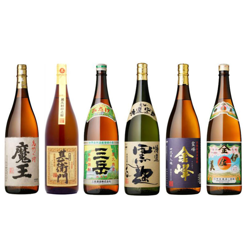 鹿児島本格焼酎6本セット（魔王、伊佐美、三岳ほか／1.8L×6本）