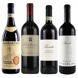 ⑦［ワインショップ・エノテカ］イタリア ピエモンテ地方 バローロ・バルバレスコ飲み比べ4本セット