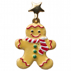 2025 クリスマスチャリティピンバッジ「ジンジャーマンクッキー」（ベージュ）