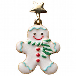 2025 クリスマスチャリティピンバッジ「ジンジャーマンクッキー」（ホワイト）