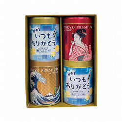 ［山本海苔店］父の日デザイン掛け紙付　父の日のりチップス4缶詰合せ