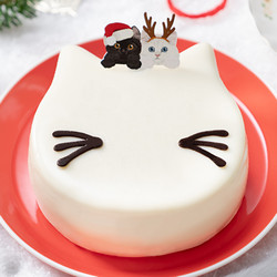 ［パステル］白ねこホリデーケーキ～ホワイトチョコ＆ベリー～（ニットバック付き）【池袋店舗お渡し】