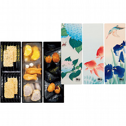 東京国立近代美術館 限定ギフト〈赤坂柿山〉『紫陽花・金魚二匹・川蝉とかきつばた』赤坂あわせ 花鳥図