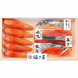 〈福さ屋〉明太子とレンジで簡単漬け魚セット