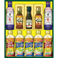 〈日清オイリオ〉ヘルシーオイル&キッコーマンしぼりたて生しょうゆギフト