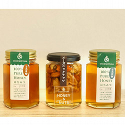 [ワンドロップファーム]オーガニックナッツのはちみつ漬けと国産はちみつの3本セット