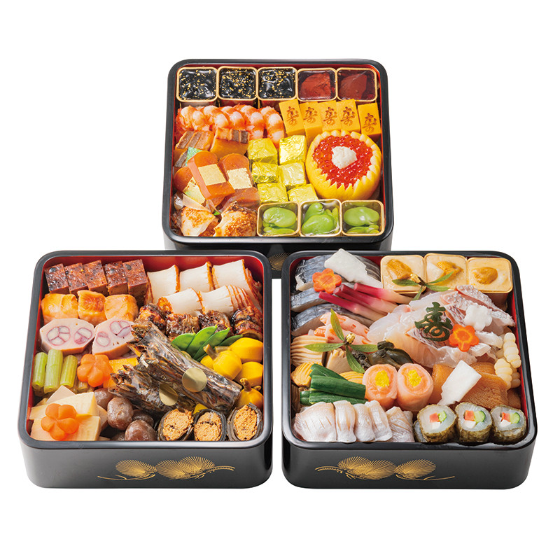 池袋店舗お渡し】東京吉兆（和）輪島塗三段重 - 令和八年 東武のおせち