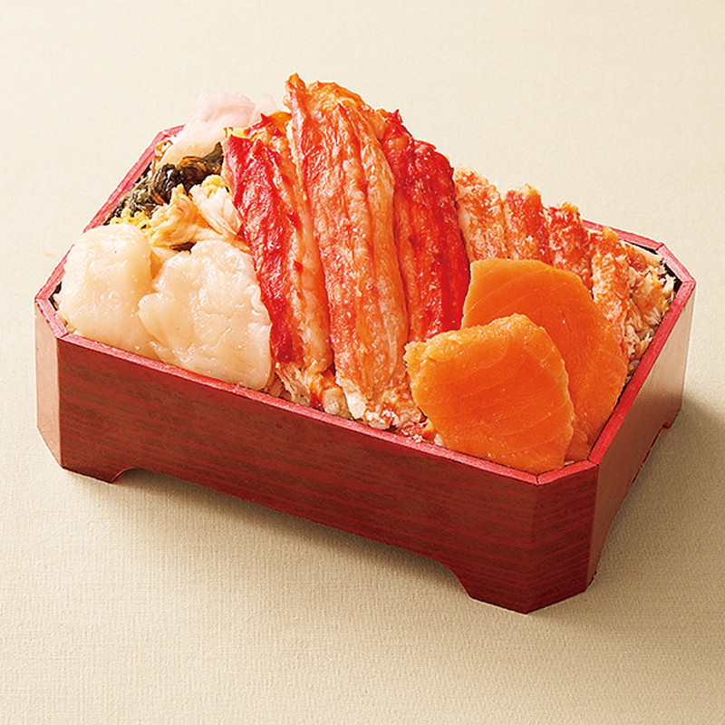 ［鱗幸食品］たらば蟹 海鮮三色弁当