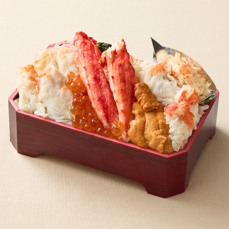 ［鱗幸食品］タラバガニ三色盛弁当