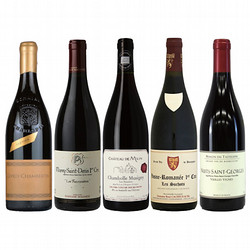 ⑤［リカーショップ］ブルゴーニュ地方 1級畑を含む 銘醸村 生産者別 赤ワイン 5本セット