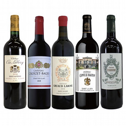 ⑥［リカーショップ］ボルドー地方 メドック地区 格付シャトー別 赤ワイン 5本セット