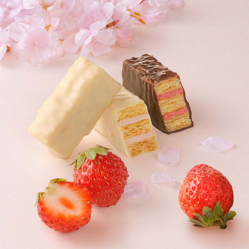 ［メリーチョコレート］ミルフィーユ（さくら＆あまおう苺）10個入