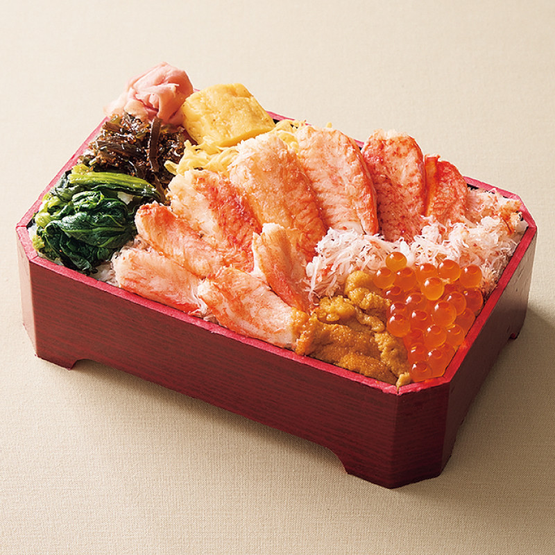 ［鱗幸食品］毛蟹贅沢三色弁当