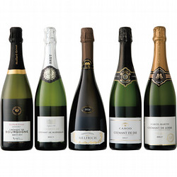 フランス周遊 銘醸地域別 シャンパーニュ製法【クレマン】飲み比べ5本セット