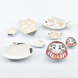 【年内配送】［有田焼］招福縁起皿・箸置きセット