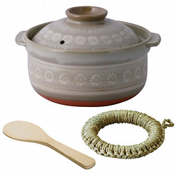 【年内配送】［萬古焼］ごはん鍋2合炊き・ 鍋敷き・しゃもじ福袋