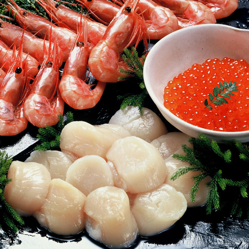 【年内配送】［カネコメ田中］いくら醤油漬＆ホタテ貝柱＆甘えび【送料込み】