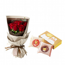 ［ホシファーム］フリルブーケ ルージュ８本 ＆ アニマルドーナツ２個入【送料込み】