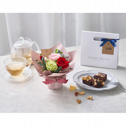 ［ホシファーム］ミニアレンジメントカラフル＆ホシフルーツ贅沢ブラウニー３個【送料込み】