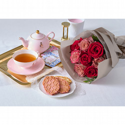 ［ホシファーム］フリルブーケ８本ニュアンスレッド＆ニナスシークレットガーデンティータイム６個【送料込み】