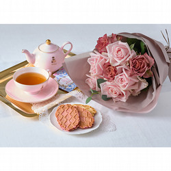 ［ホシファーム］フリルブーケ８本ニュアンスピンク＆ニナスシークレットガーデンティータイム６個【送料込み】