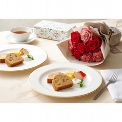 ［ホシファーム］フリルニュアンスレッド８本＆７種のフルーツのパウンドケーキ ４個【送料込み】