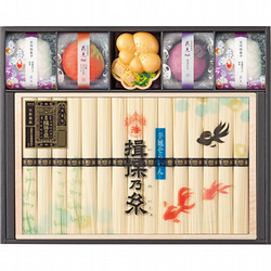 〈京洛 辻が花〉京野菜お吸物・揖保乃糸特級品詰合せ
