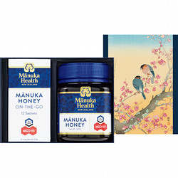 東京国立近代美術館 限定ギフト〈マヌカヘルス〉×『小原祥邨（古邨） 鷽二羽と紅梅』マヌカハニーMGO115+ ギフトセット