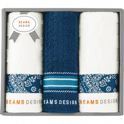 〈BEAMS DESIGN〉フェイスタオルギフト ネイビー