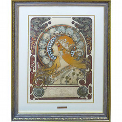 ［名画復刻 複製版画～STUDIO ART WALK USA～］アルフォンス・ミュシャ「ゾディアック」リトグラフ・複製版画