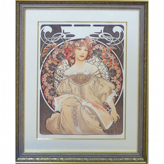 アルフォンス・ミュシャ「夢想」リトグラフ・複製版画
