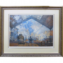 ［名画復刻 複製版画～STUDIO ART WALK USA～］クロード・モネ「サンラザール駅」リトグラフ・複製版画