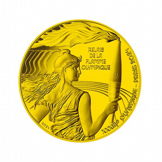 ［ＳＧＣゴールドショップ］500ユーロ金貨＜オリンピックトーチ＞ 表面