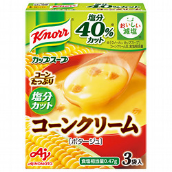 味の素 クノール カップスープ コーンクリーム 塩分カット 3袋×10