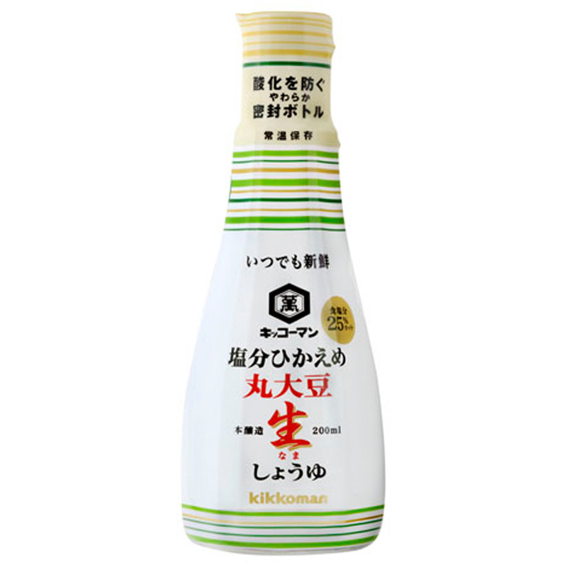 キッコーマン 塩分ひかえめ 丸大豆生しょうゆ 200ml×6