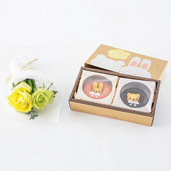 ［ホシファーム］薔薇のミニブーケ パッション2本＆アニマルドーナツ2個【送料込み】