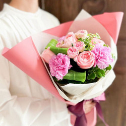 ［リンクフローリスト］ベーシックギフト 花束 ピンク系【送料込み】