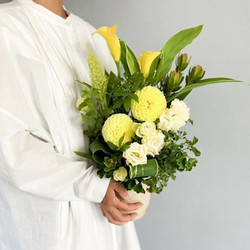 ［リンクフローリスト］パーティーギフト フラワーアレンジメント 黄色系【送料込み】