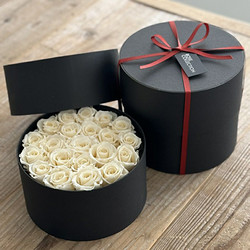 ［リンクフローリスト］プリザーブドフラワー ホワイト エターナルローズBOX S【送料込み】