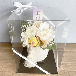 ［リンクフローリスト］プリザーブドフラワー お供え 花愛-KANNA-ホワイト【送料込み】