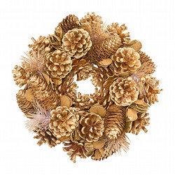 ［リンクフローリスト］クリスマスリース　ゴールドS【送料込み】