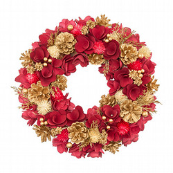 ［リンクフローリスト］クリスマスリース　レッドゴールドM【送料込み】