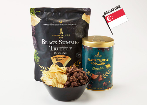〈Aroma Truffle〉ブラックサマートリュフチップス＆ポップコーンギフトSET（パルメザンチーズチップス＆メッシーチョコ）