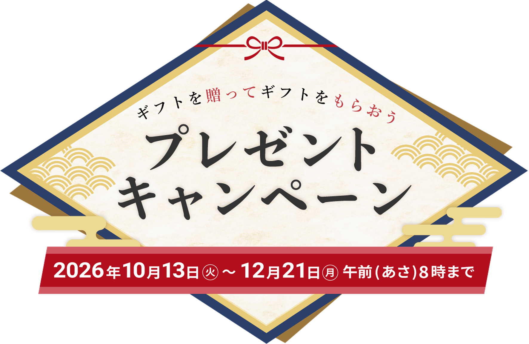 ギフトを贈ってギフトをもらおうプレゼントキャンペーン2026年10月13日火曜日から12月21日月曜日あさ8時まで
