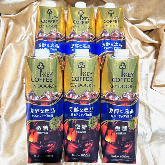 キーコーヒー］KEY DOORS+ リキッドコーヒー 微糖 1L×6本 - 東武の食品
