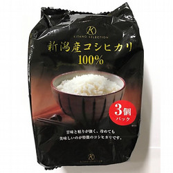 ［北野エース］新潟産コシヒカリ100％ 3食パック×8個セット