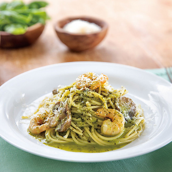 ［北野エース］洋麺屋ピエトロ 海老とマッシュルームのバジルクリーム