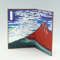 ［鳩居堂］屏風　赤富士