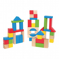 ［Hape］E0409　積み木　白木＆カラー50