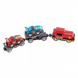 ［Hape］E3735　レーシングカー＆トレーラーセット